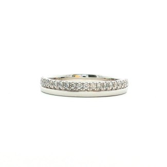 14k white gold accented wedding band
