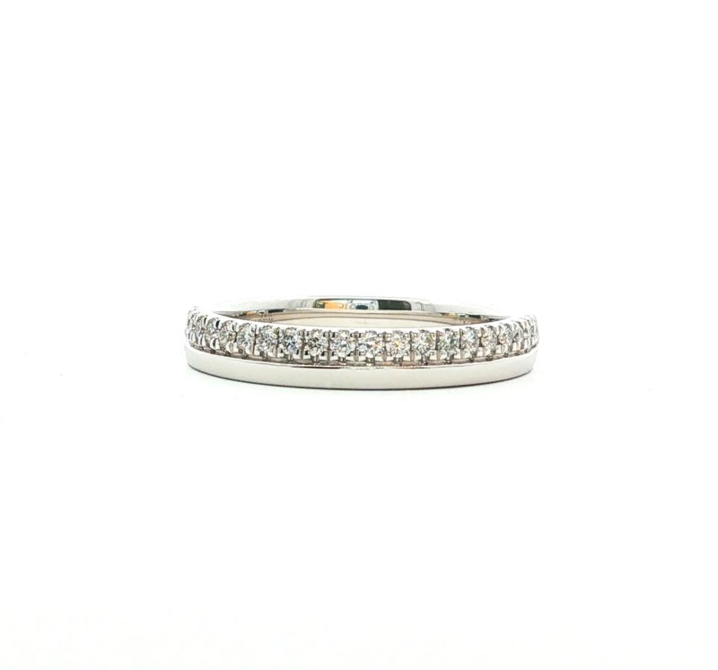 14k white gold accented wedding band
