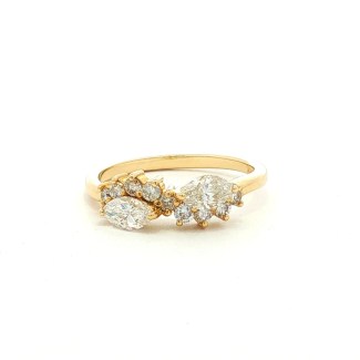 14k Yellow Gold Diamond Fashion Ring