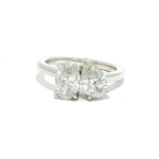 Platinum Two-Stone Fashion Ring