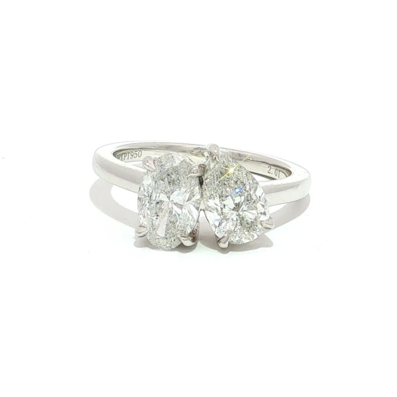 Platinum Two-Stone Fashion Ring