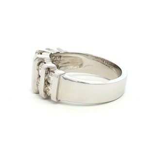 14k White Gold Contemporary Diamond Fashion Ring