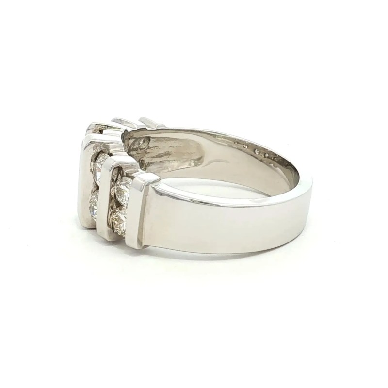 14k White Gold Contemporary Diamond Fashion Ring