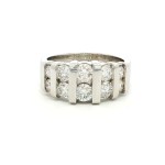 14k White Gold Contemporary Diamond Fashion Ring