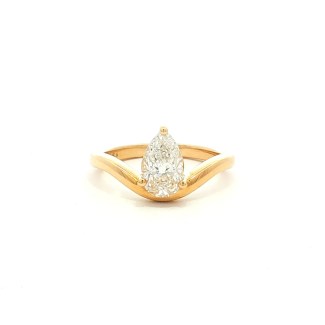 14k Yellow Gold Solitaire Fashion Ring