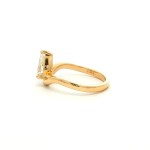 14k Yellow Gold Solitaire Fashion Ring