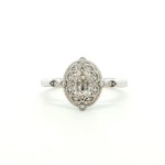 14k White Gold Semi-Mount Antique Diamond Fashion Ring