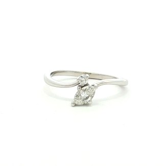 10k White Gold Two-Stone Diamond Fashion Ring