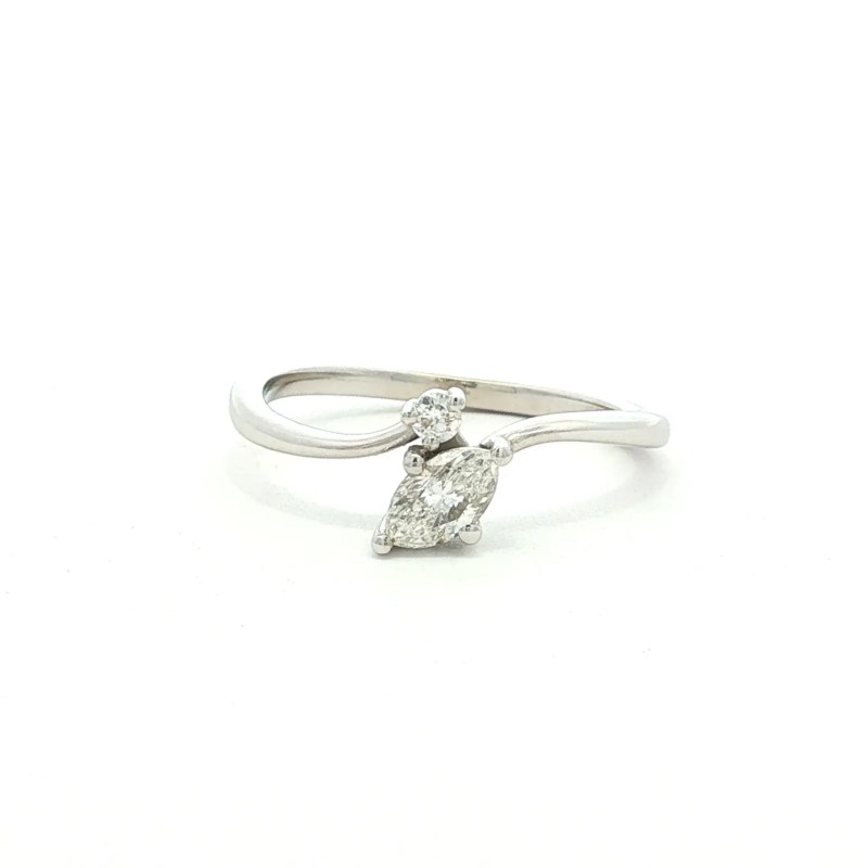 10k White Gold Two-Stone Diamond Fashion Ring