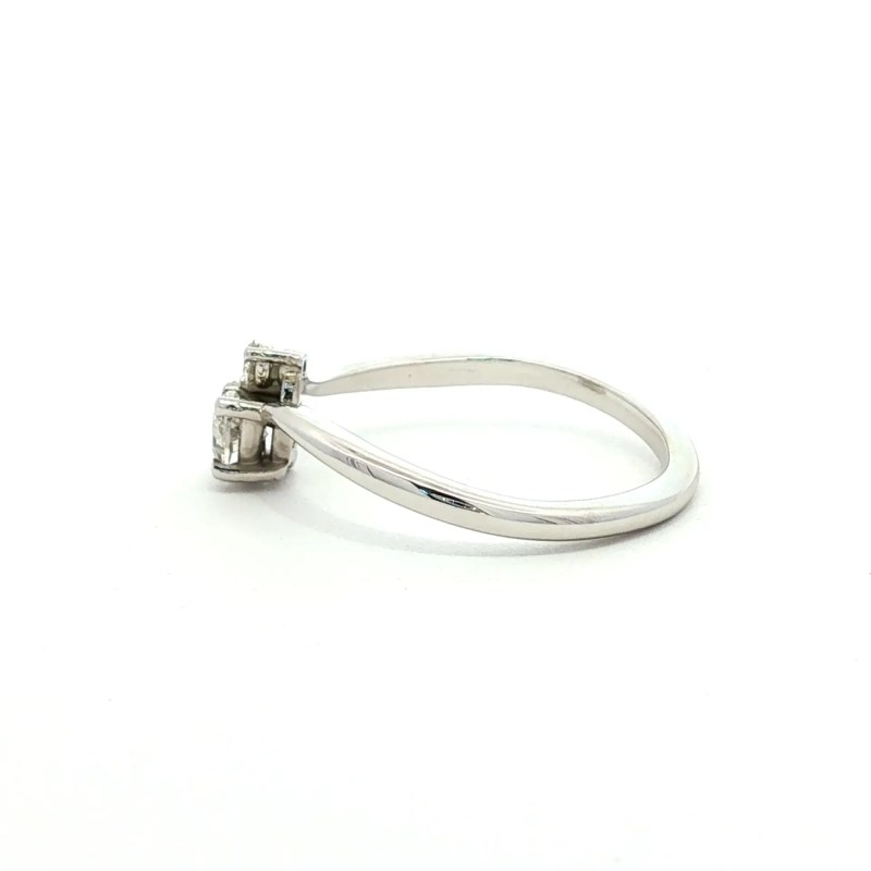 10k White Gold Two-Stone Diamond Fashion Ring