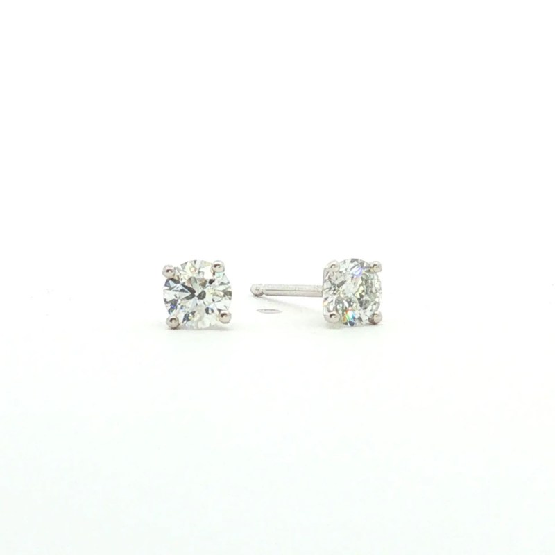 14k White Gold Diamond Stud Earrings