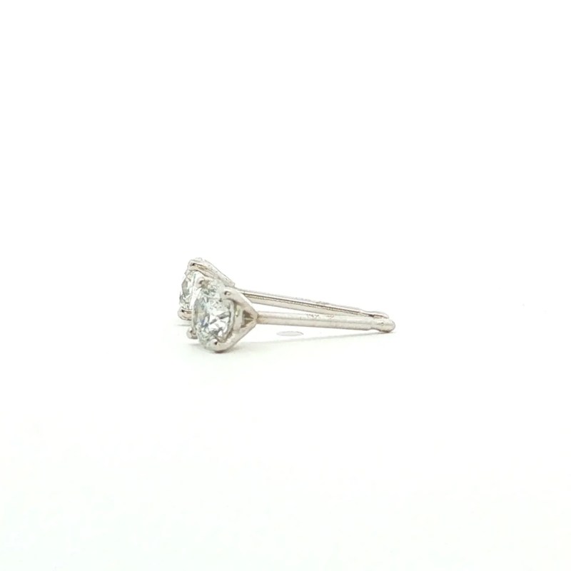 14k White Gold Diamond Stud Earrings