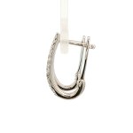 14k White Gold Diamond Hoop Earrings