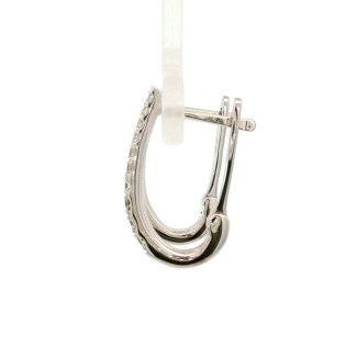 14k White Gold Diamond Hoop Earrings