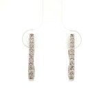 14k White Gold Diamond Hoop Earrings