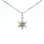 14k White Gold Diamond Snowflake Pendant