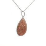 18k White Gold Diamond Drop Pendant