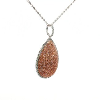 18k White Gold Diamond Drop Pendant