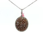 18k White Gold Oval-Shaped Diamond Pendant