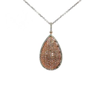 18k White Gold Pear-Shaped Diamond Pendant