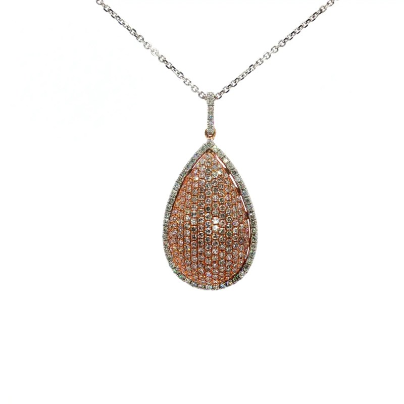 18k White Gold Pear-Shaped Diamond Pendant