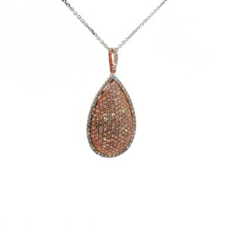 18k White Gold Pear-Shaped Diamond Pendant