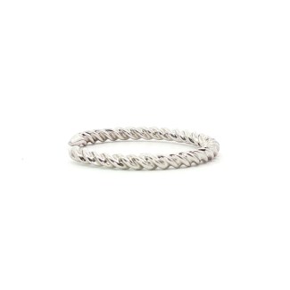 14k White Gold Twisted Rope Open Wedding Band
