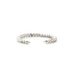 14k White Gold Twisted Rope Open Wedding Band