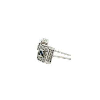 14k White Gold Estate Sapphire Stud Earrings
