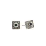 14k White Gold Estate Sapphire Stud Earrings