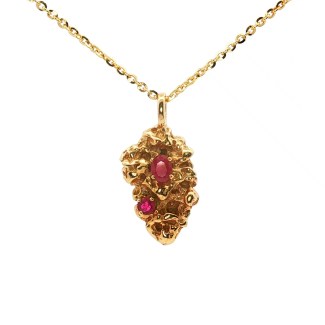 10k Yellow Gold Estate Ruby Nugget Pendant