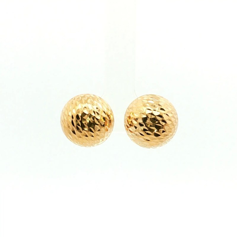 14k Yellow Gold Estate Hollow Stud Earrings