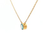 14k Yellow Gold Estate Blue Topaz Necklace