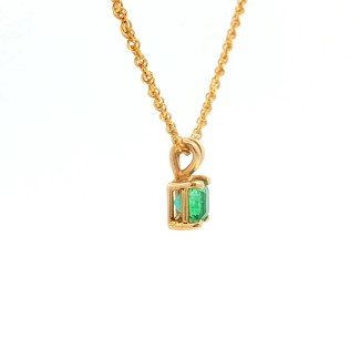 14k Yellow Gold Estate Emerald Pendant Necklace