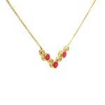 14k Yellow Gold Ruby and Diamond Pendant