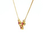 14k Yellow Gold Ruby and Diamond Pendant