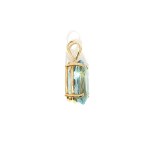 14k Yellow Gold Estate Blue Topaz Pendant