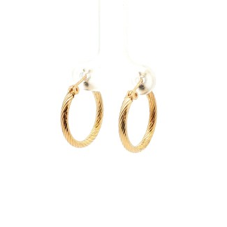 14k Yellow Gold Estate Twisted Hoop Earrings