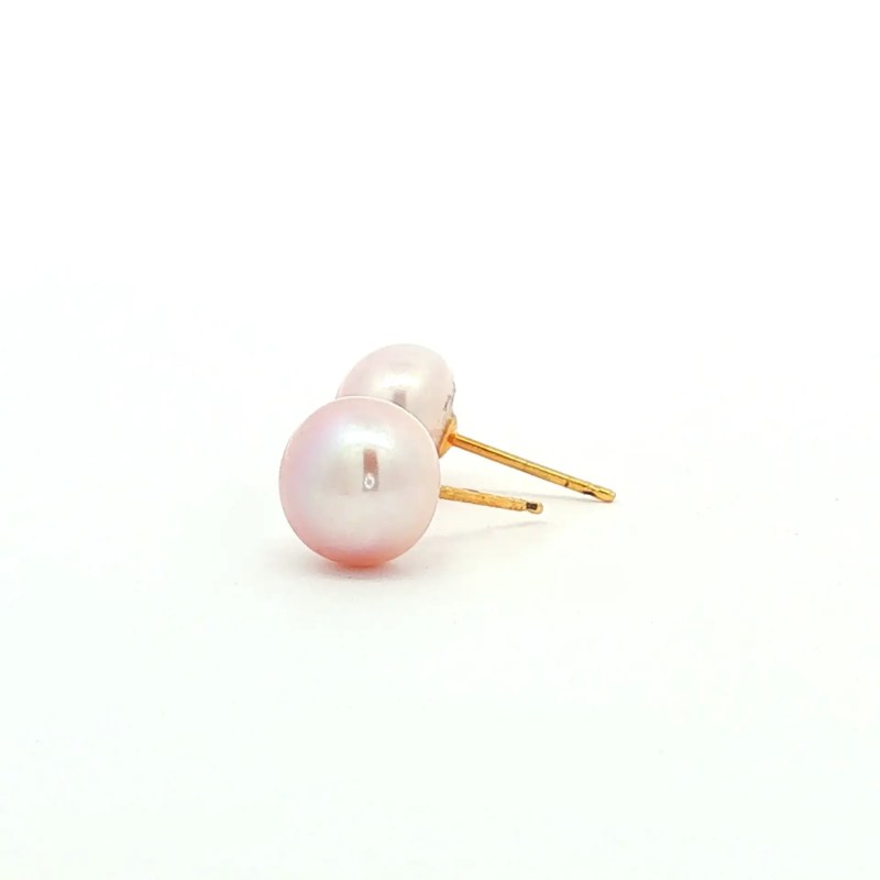 Estate 14k 1/20 Gold Plated Freshwater Pearl Earrings
