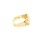 14k Yellow Gold Estate Domed Diamond Cut Ring