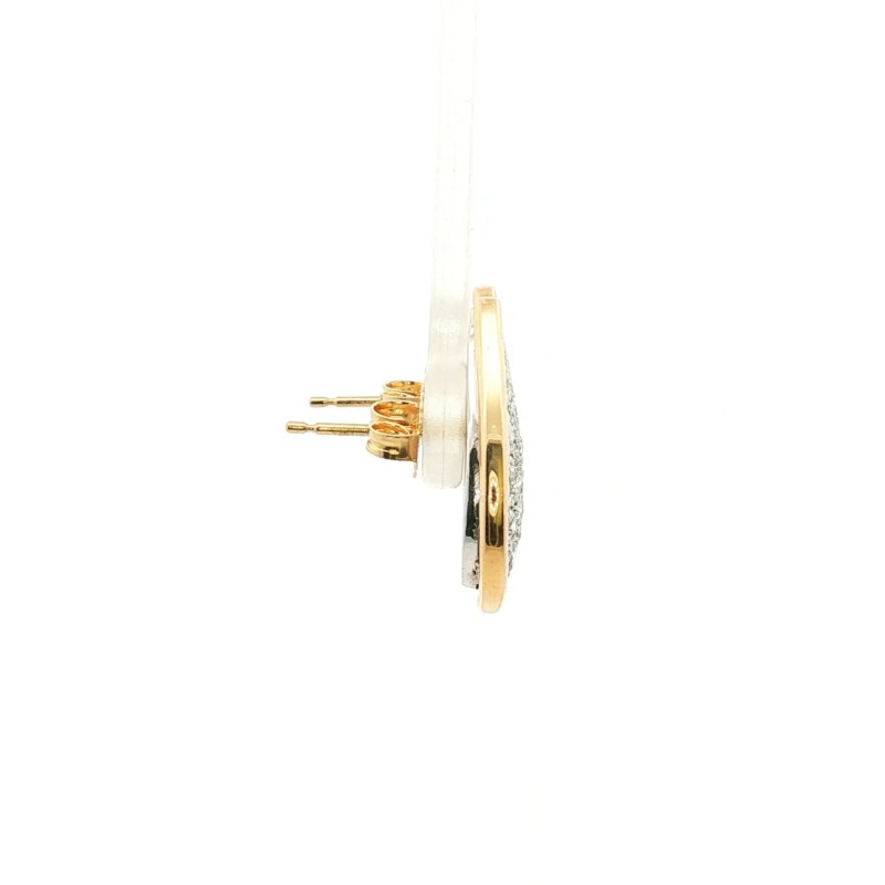 14k Yellow/White Gold Estate Cluster Diamond Earrings