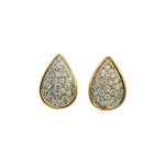 14k Yellow/White Gold Estate Cluster Diamond Earrings