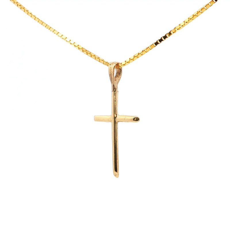 14k Yellow Gold Puffed Cross