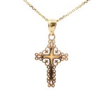 14k Yellow Gold Filigree Cross