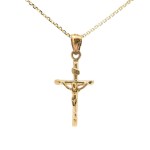 14k Yellow Gold Puffed Crucifix