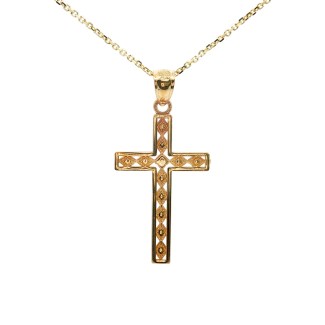 14k Yellow Gold Filigree Cross