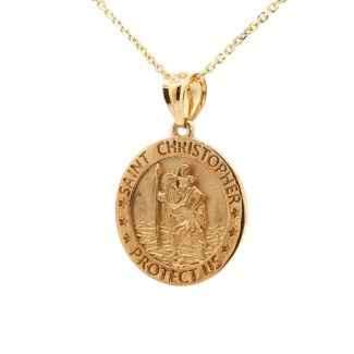 14k Yellow Gold St. Christopher Medal