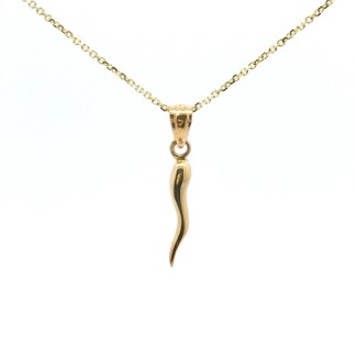 14k Yellow Gold Solid Italian Horn