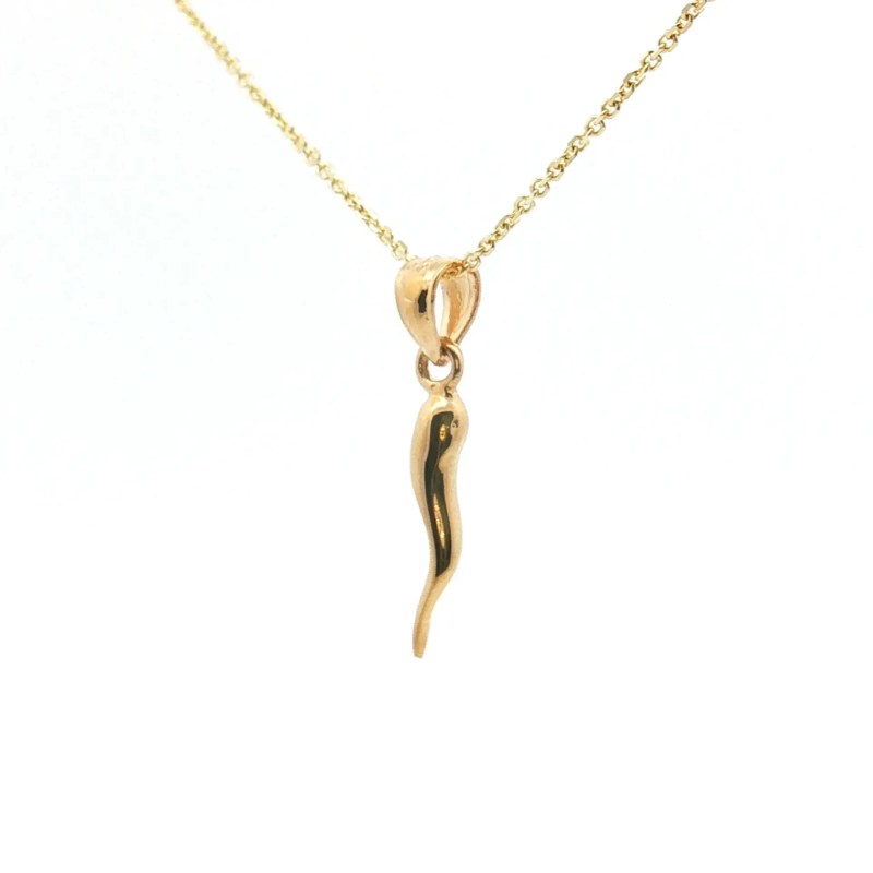 14k Yellow Gold Solid Italian Horn