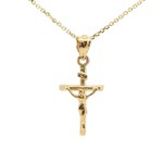 14k Yellow Gold Puffed Crucifix